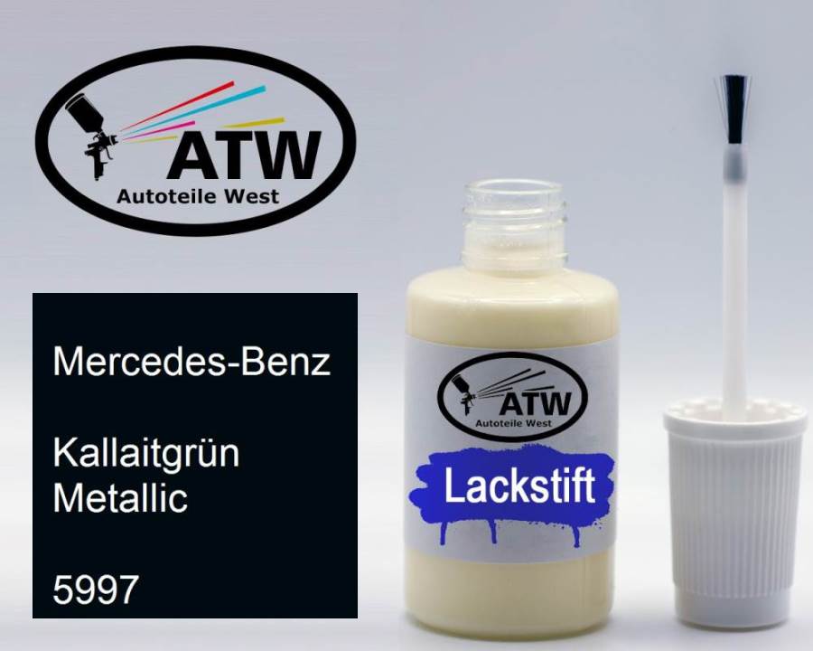 Mercedes-Benz, Kallaitgrün Metallic, 5997: 20ml Lackstift, von ATW Autoteile West.